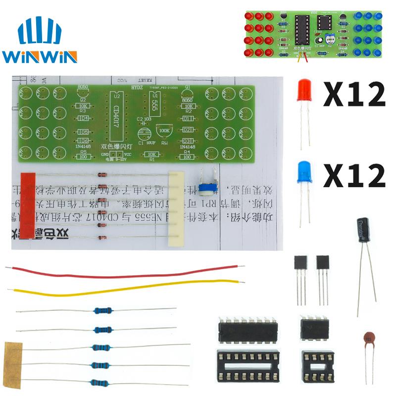 Diy Electronics Components Kit - Ne555 Cd4017 Ic Led Electronic Lights