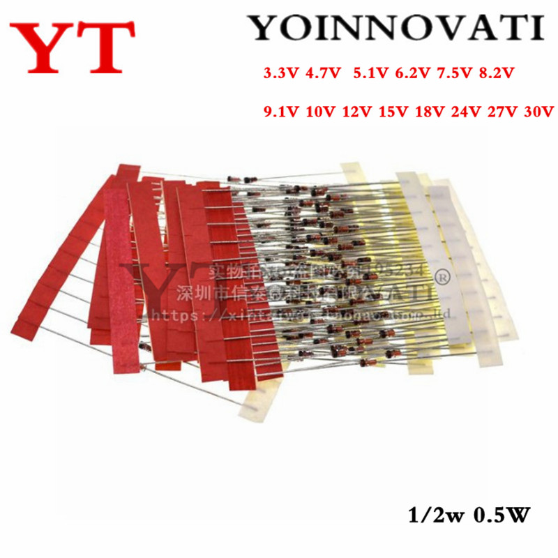Best Diy Electronics Kits - 1/2W 0.5W Zenerdiode 3.3-30V 14 Waarden