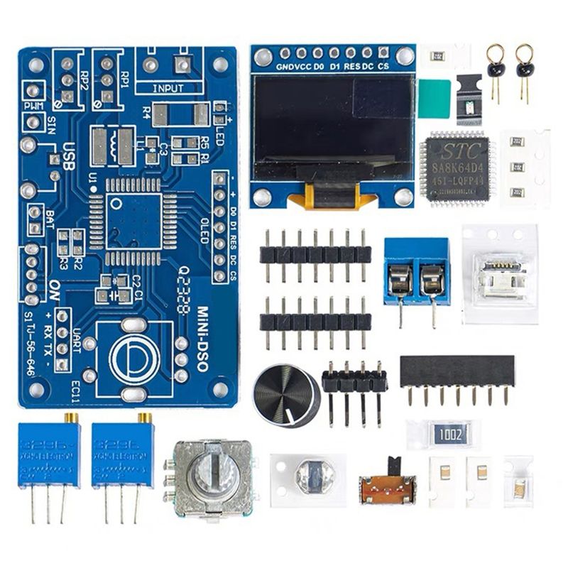 Diy Electronics Components Kit - AT14 Digitale DIY-oscilloscoopkit STC8K8A Microcontroller Elektronische