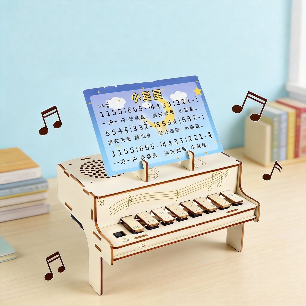 Diy Electronics Organizer - DIY houten elektronische pianomodel STEM-montagekit Natuurkunde