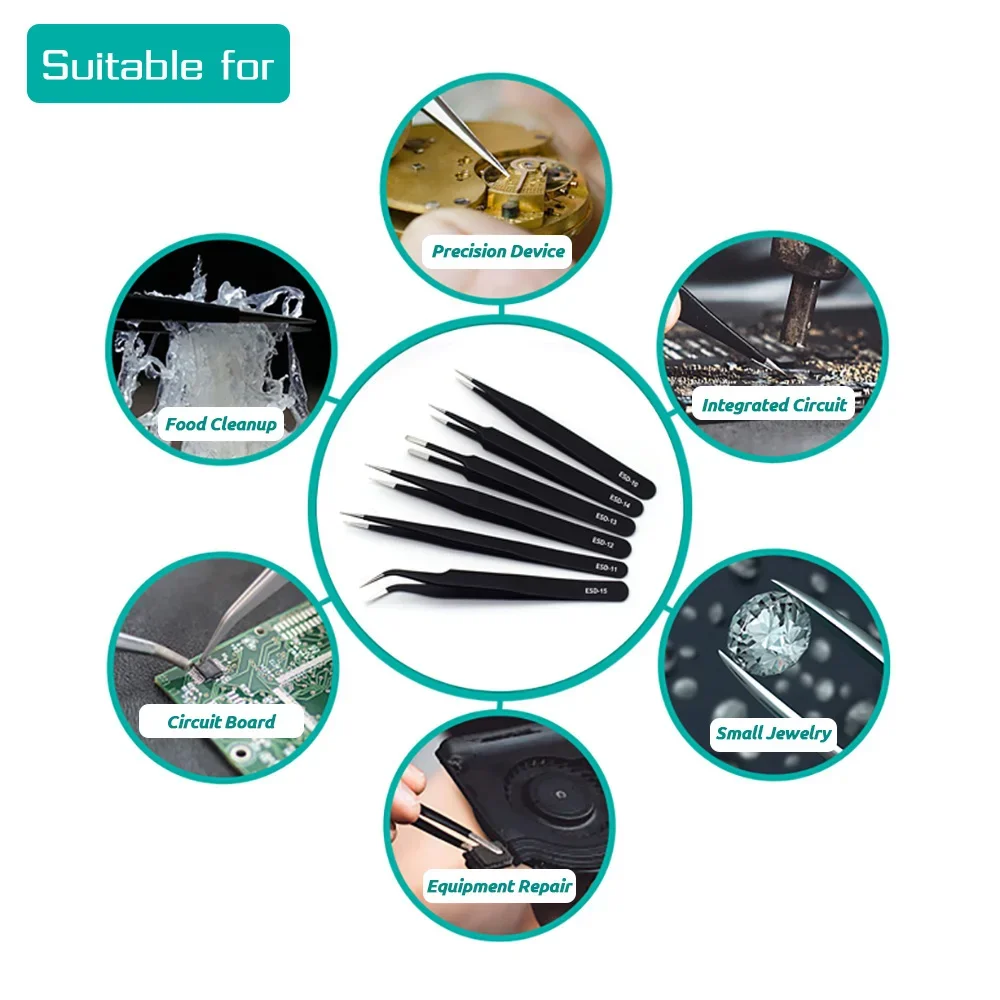 6 Stuks Precisie Pincet Set ES - Soldering Iron Kit recensie en prijs