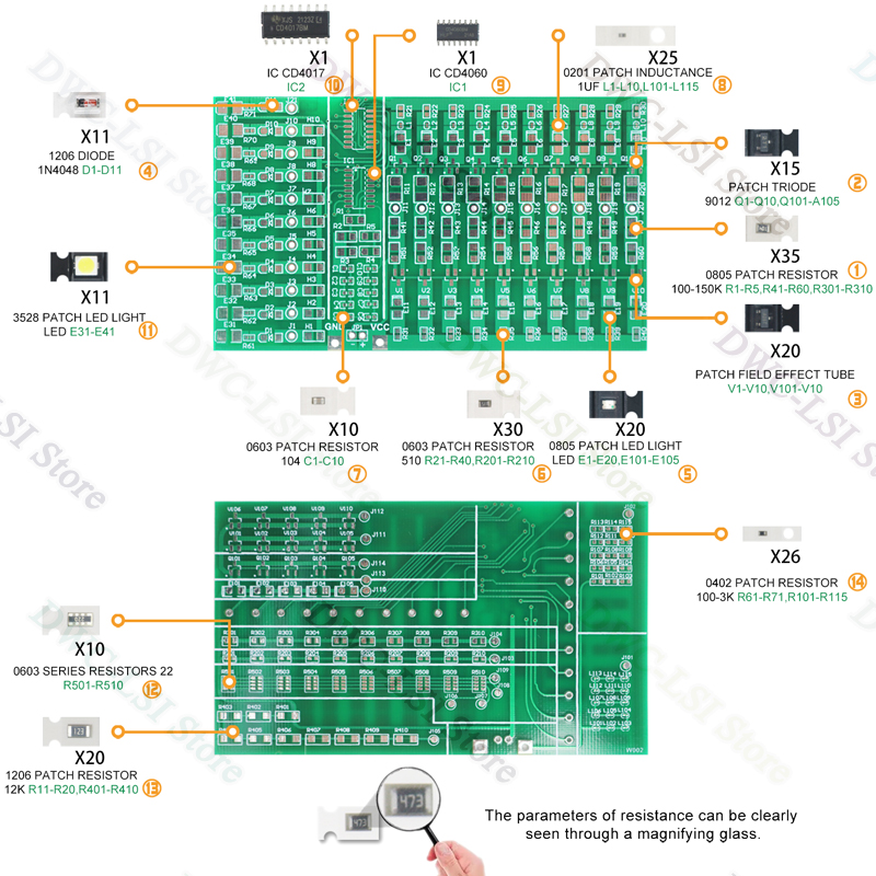 SMD/SMT 14 soorten 240 patchco - Diy Electronics Components Kit recensie en prijs